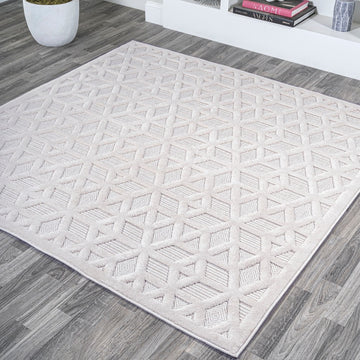 Talaia Neutral Geometric Indoor/outdoor Area Rug